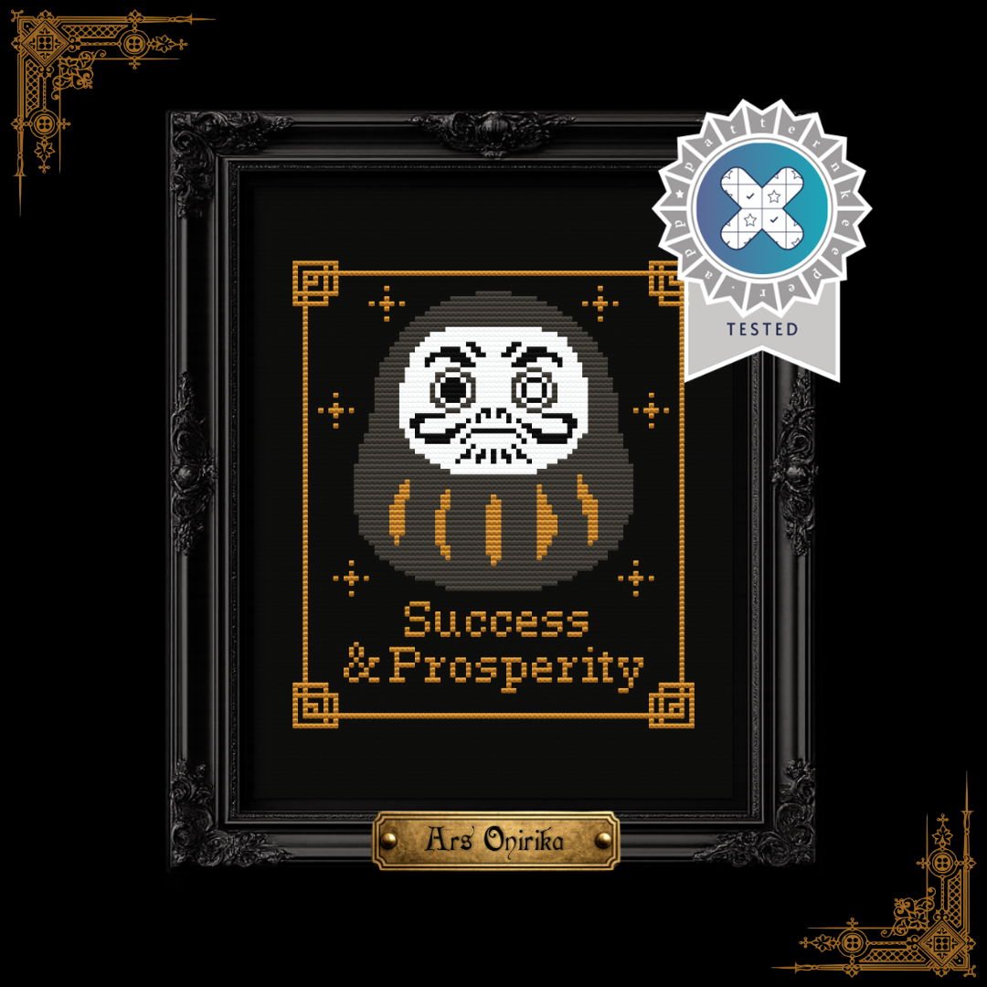 Black Daruma - Cross Stitch Pattern