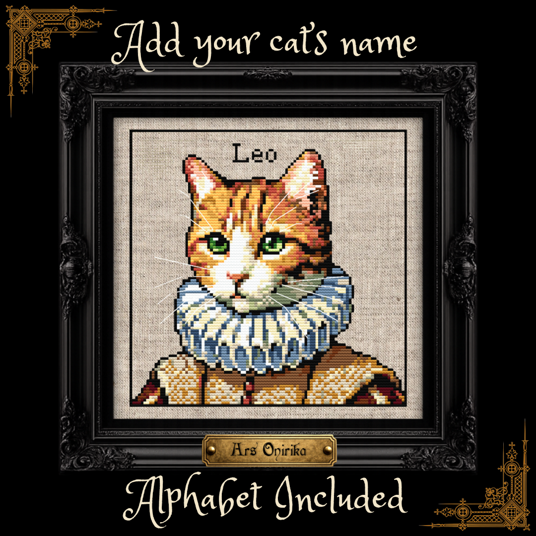 Victorian Orange Tabby Cat - Cross Stitch Pattern