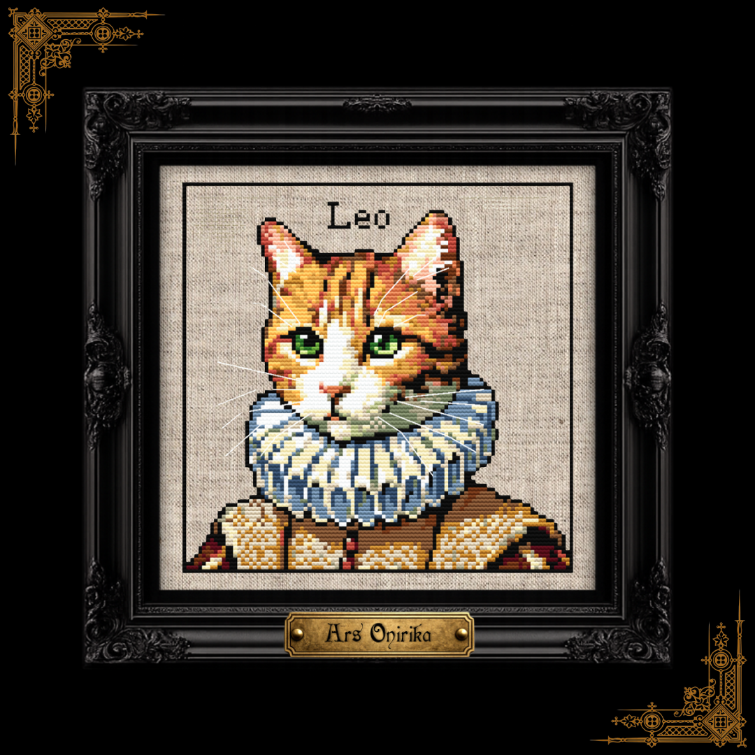 Victorian Orange Tabby Cat - Cross Stitch Pattern