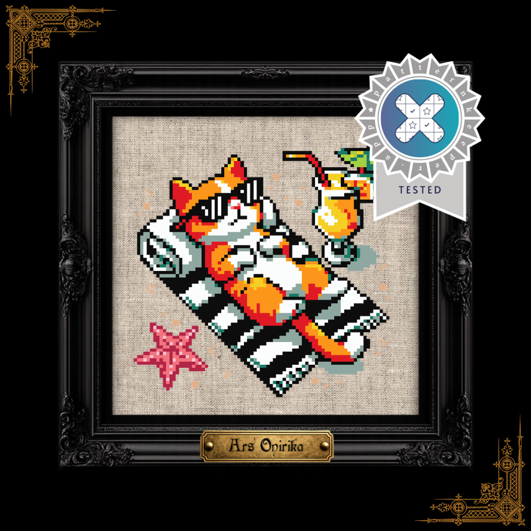 Beach Orange Cat - Cross Stitch Pattern