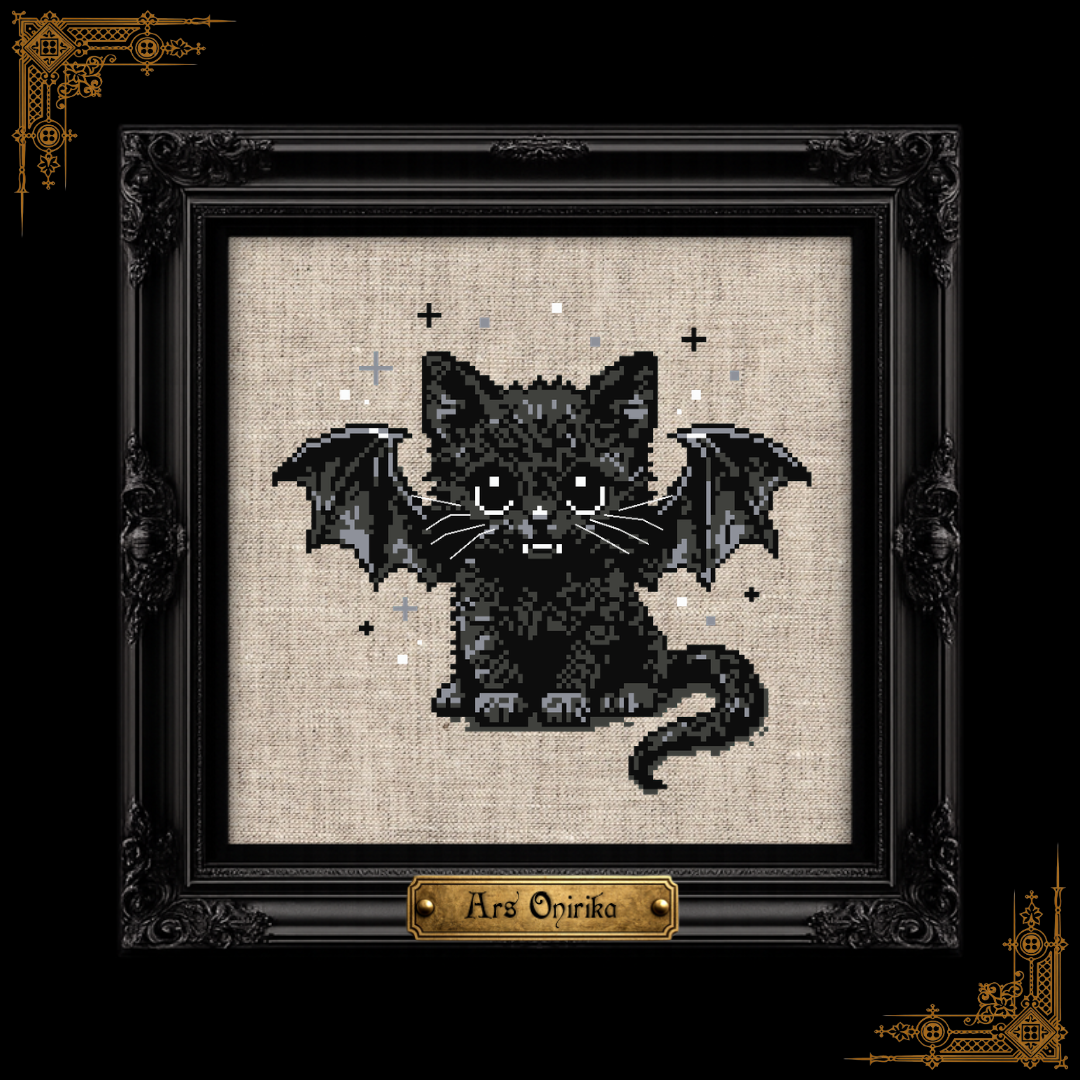 Vampy Kitten - Cross Stitch Pattern