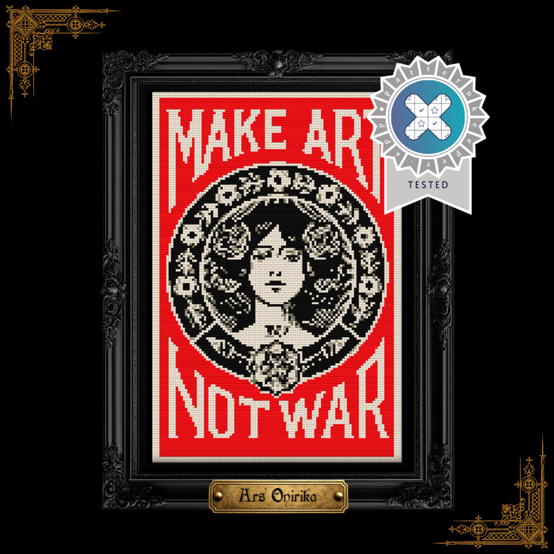 Make Art Not War - Cross Stitch Pattern
