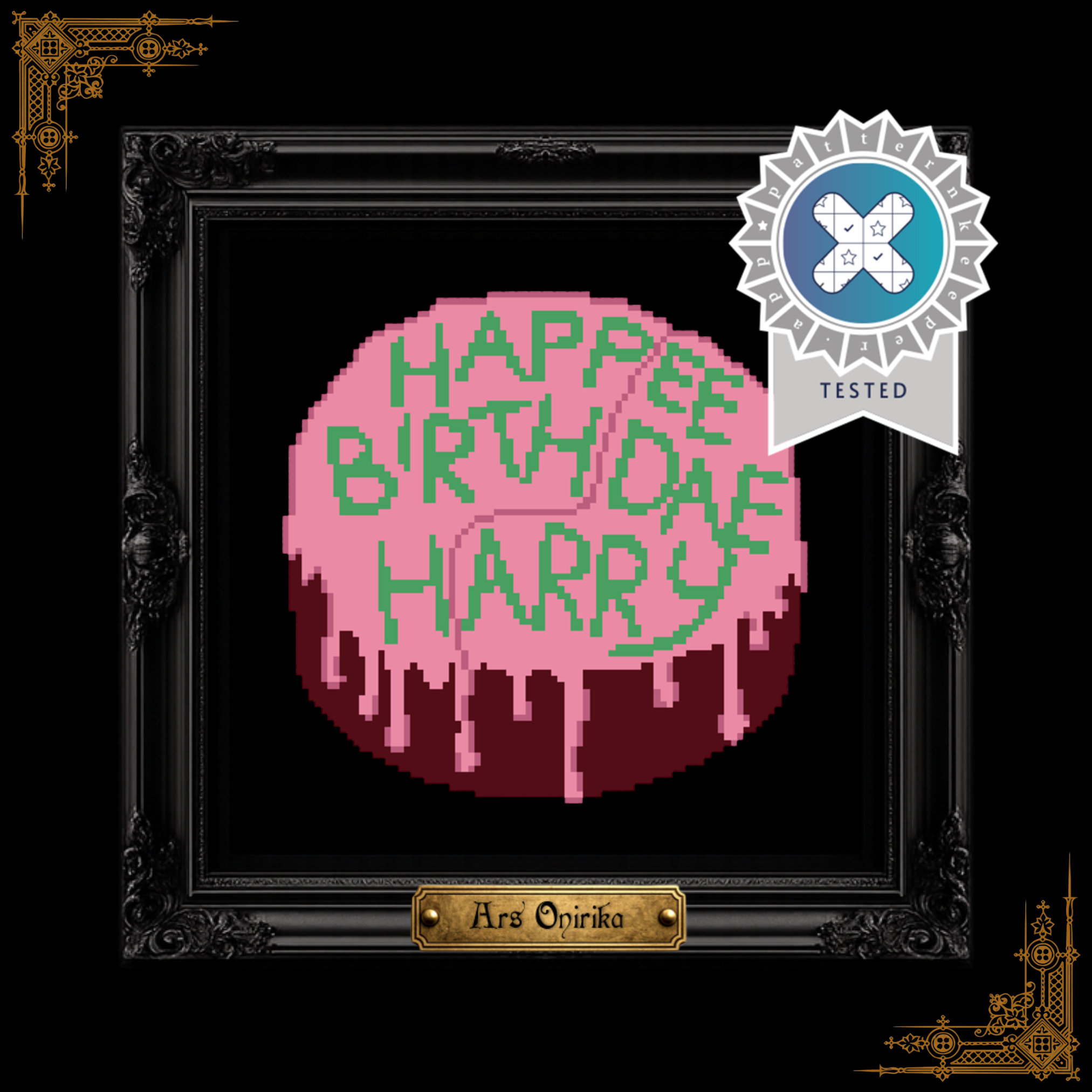 Happee Birthdae Cake - Cross Stitch Pattern
