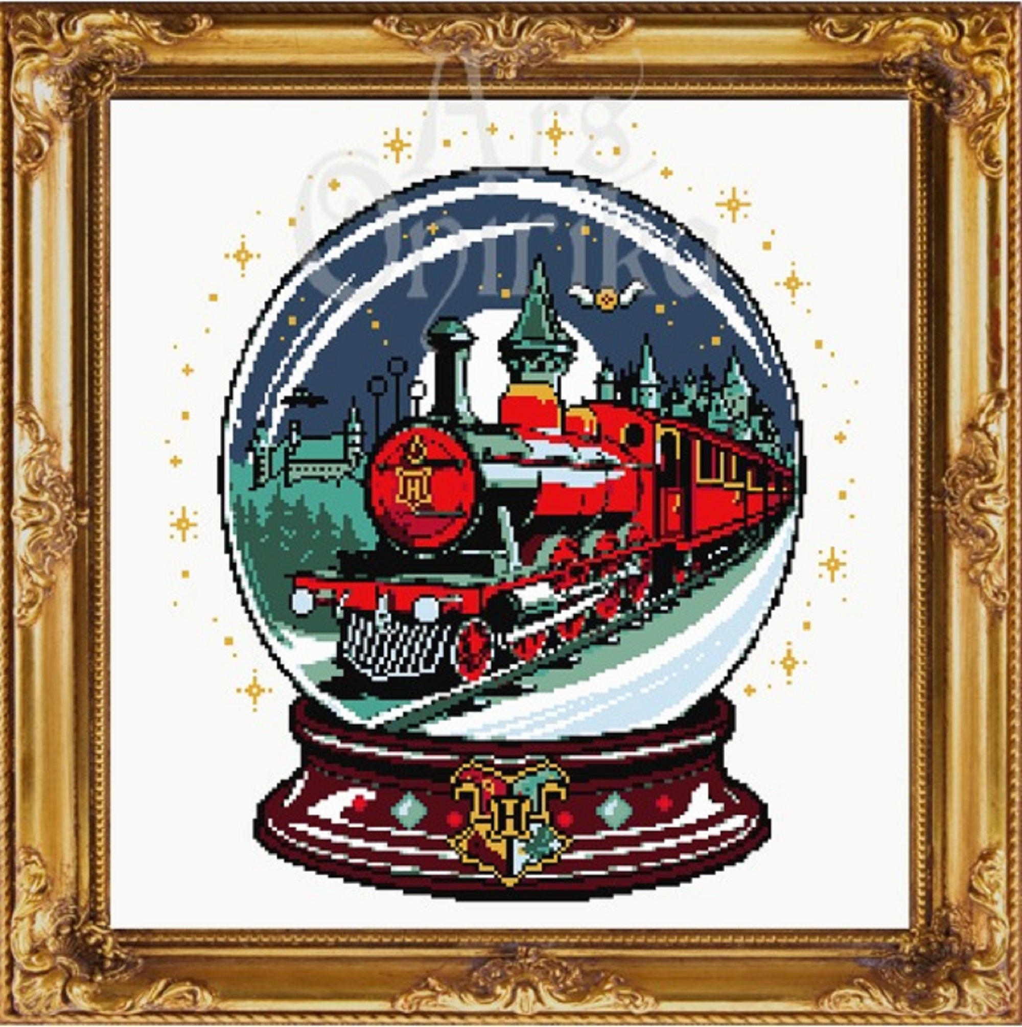 Magic Train Cross Stitch Pattern (PDF) – Wizard Fantasy Embroidery - INTERMEDIATE LEVEL