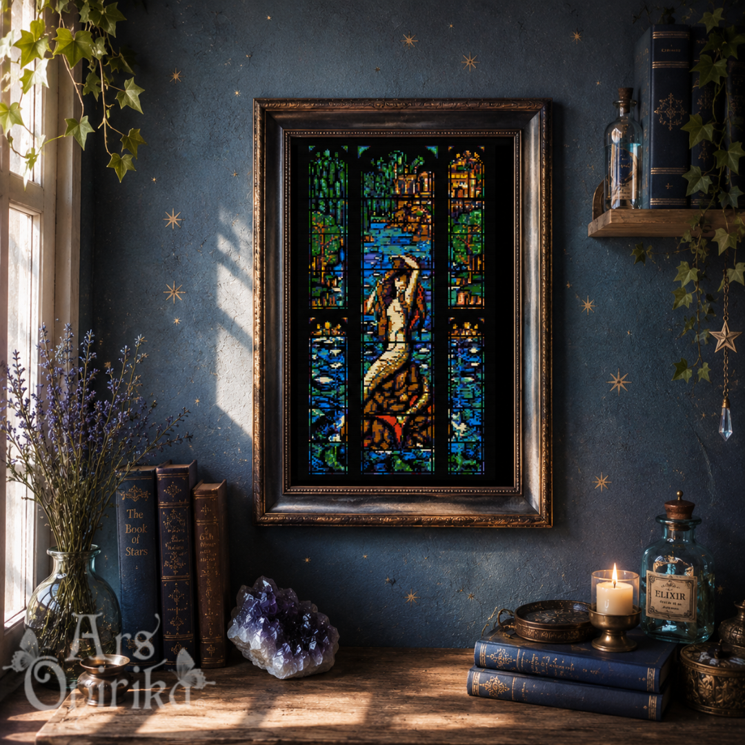 Mermaid Stained Glass - Cross Stitch Pattern