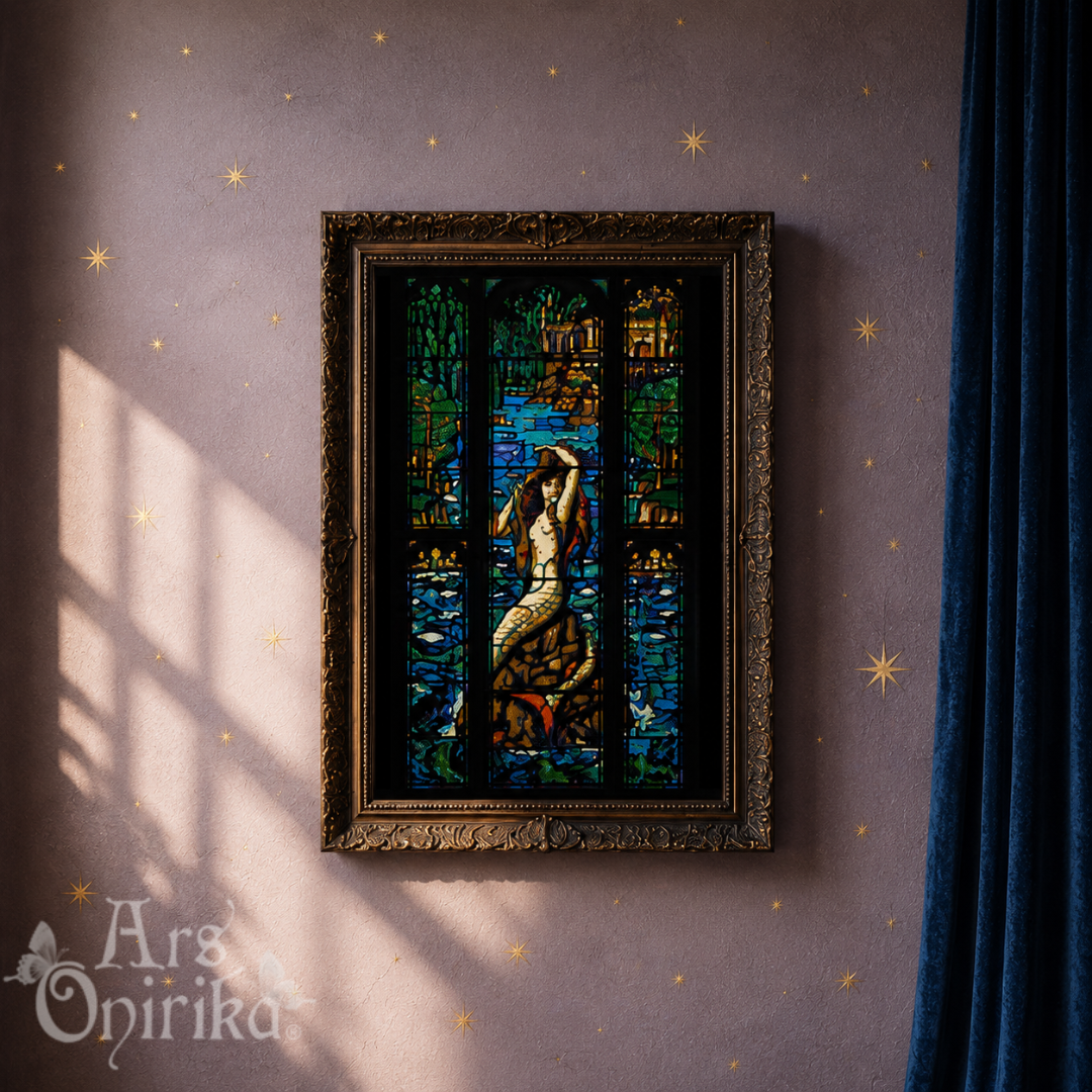 Mermaid Stained Glass - Cross Stitch Pattern