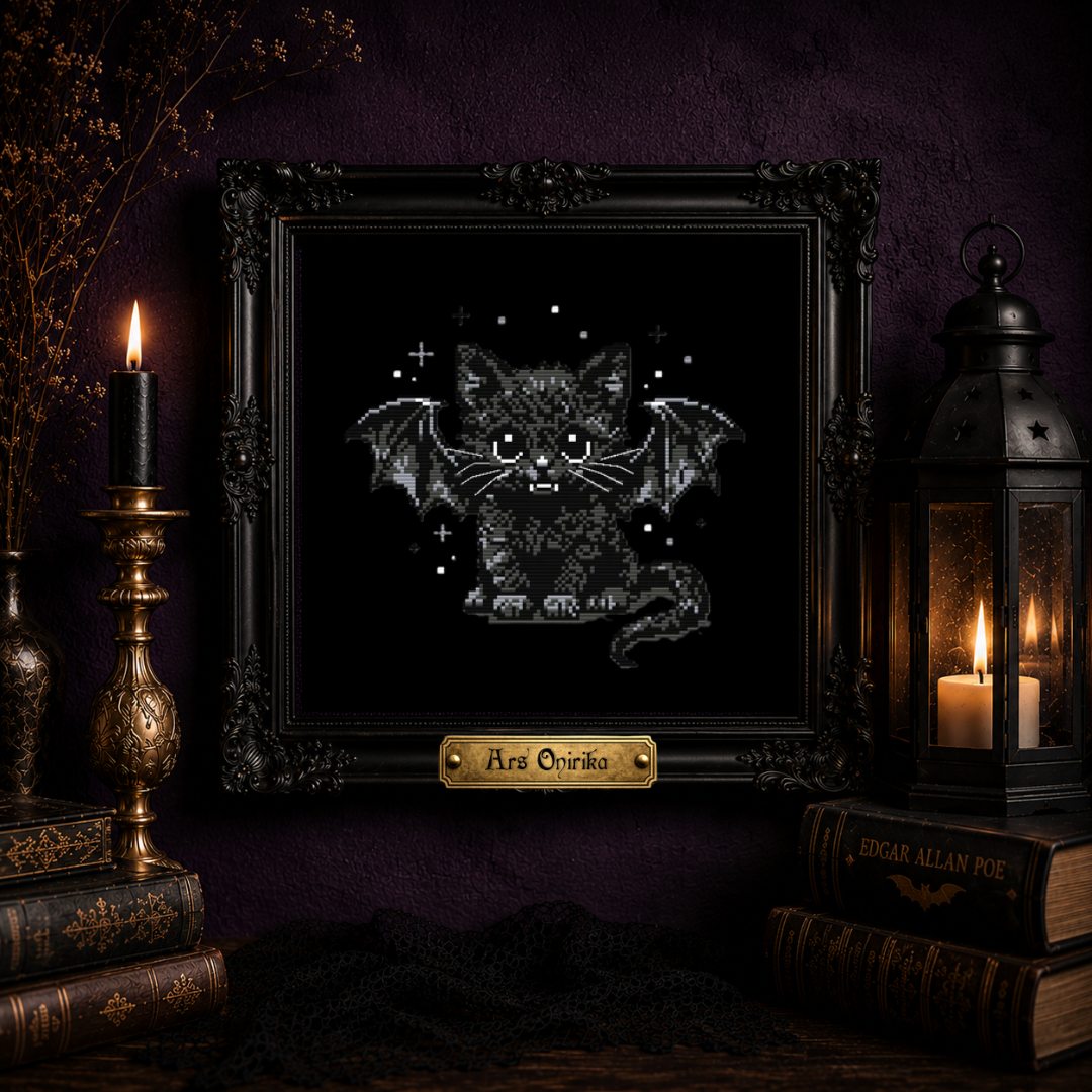 Vampy Kitten - Cross Stitch Pattern