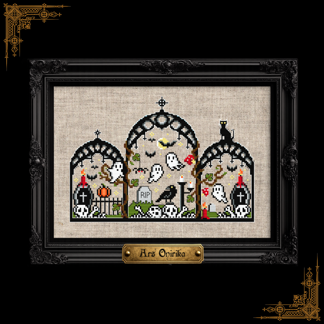 Halloween Crypt - Cross Stitch Pattern