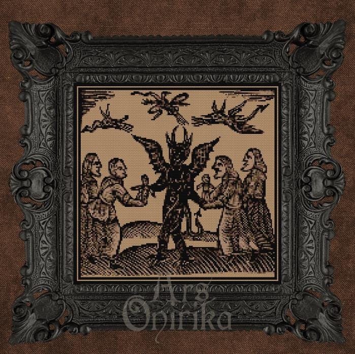 Medieval Witchcraft Cross Stitch Pattern – Coven Tapestry (PDF) - EASY LEVEL