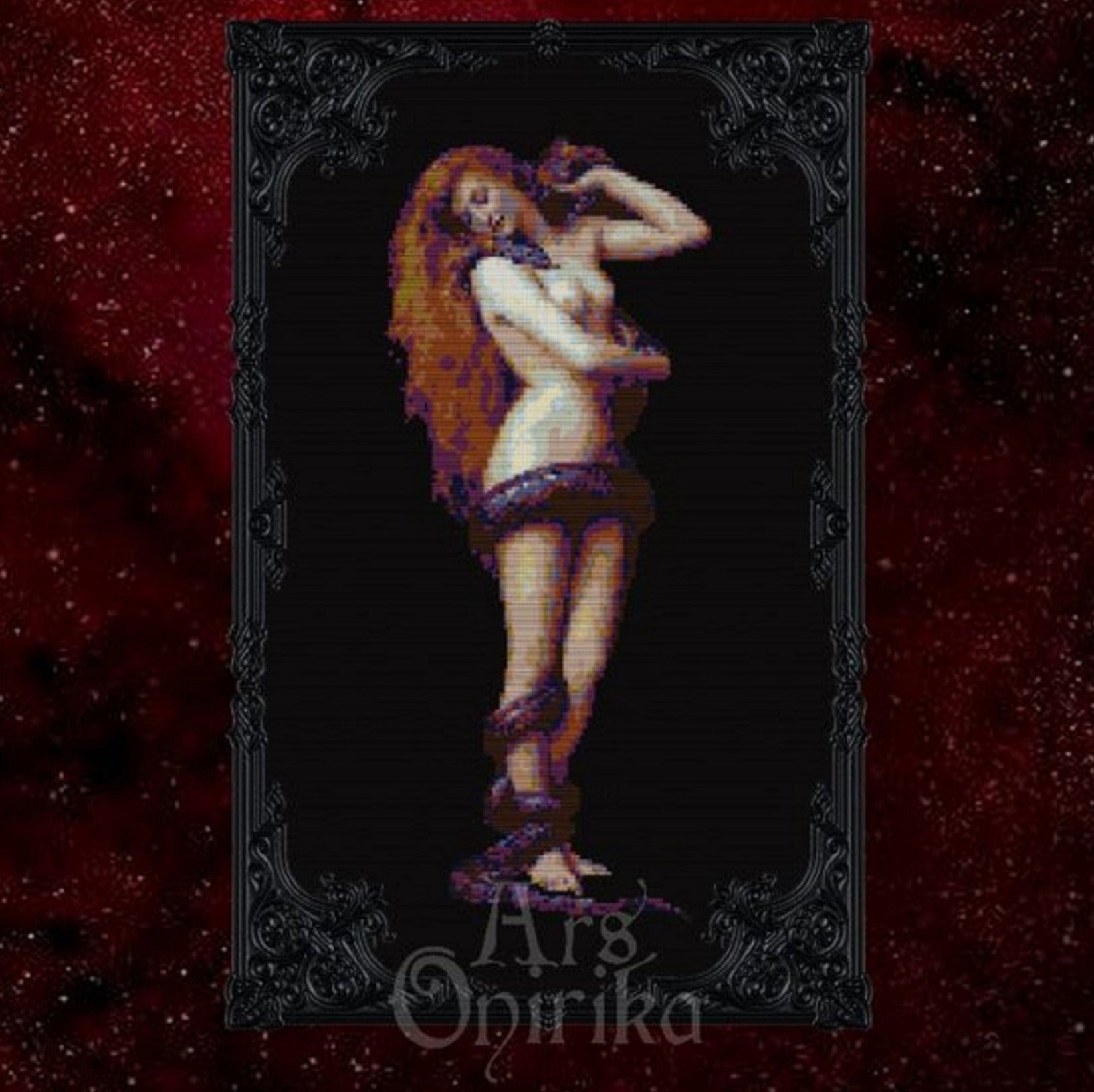 Lilith Cross Stitch Pattern - Dark Goddess - INTERMEDIATE LEVEL
