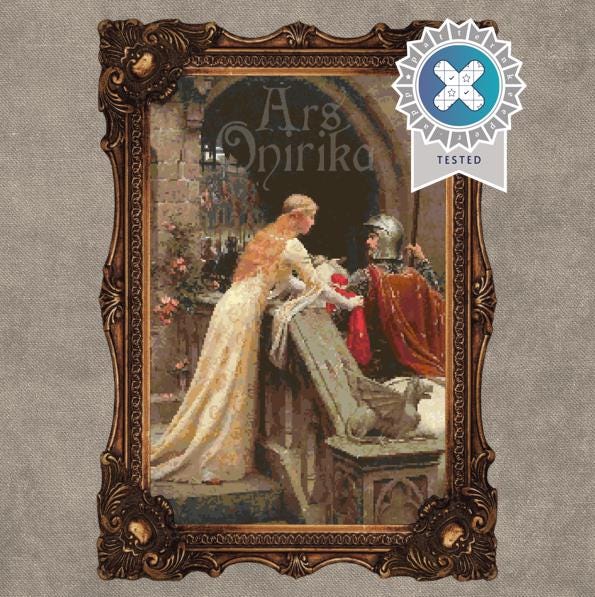 God Speed Cross Stitch Pattern - Blair Leighton Medieval Embroidery (PDF) - ADVANCED LEVEL