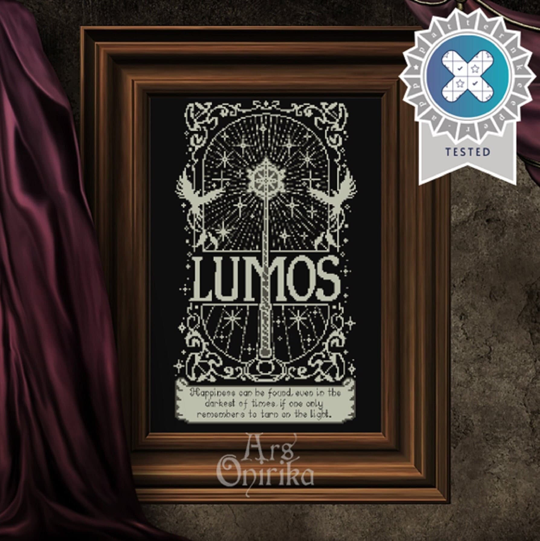 Lumos Cross Stitch Pattern - Magic Spell Embroidery (PDF) - INTERMEDIATE LEVEL