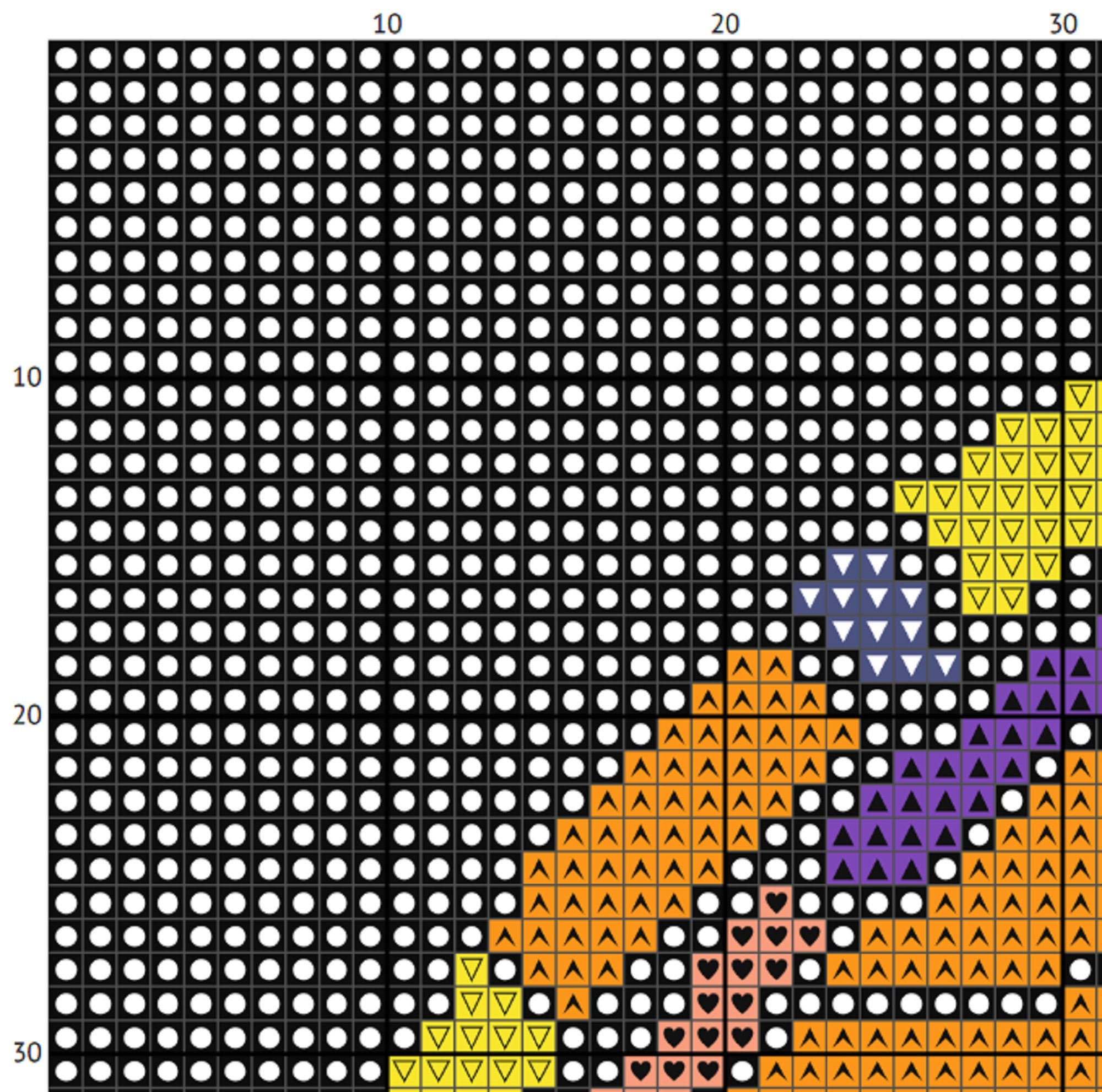 Halloween Stained Glass Cross Stitch Pattern (PDF) – Spooky, Gothic - EASY LEVEL