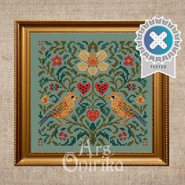 William Morris Strawberry Thief Cross Stitch Pattern – Bird and Floral (PDF) - EASY LEVEL