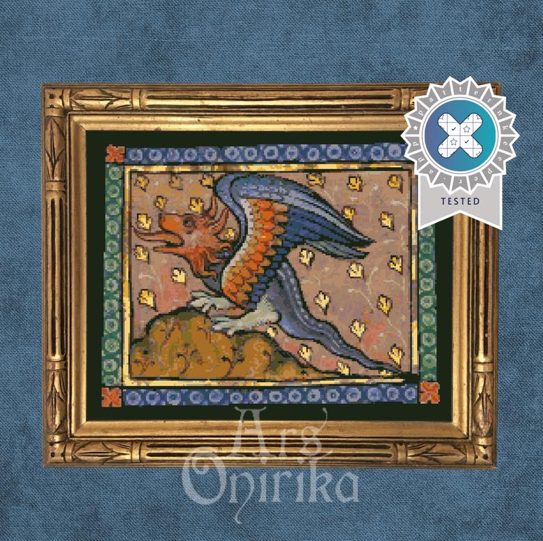 Medieval Dragon Cross Stitch Pattern – Aberdeen Bestiary (PDF) - INTERMEDIATE LEVEL