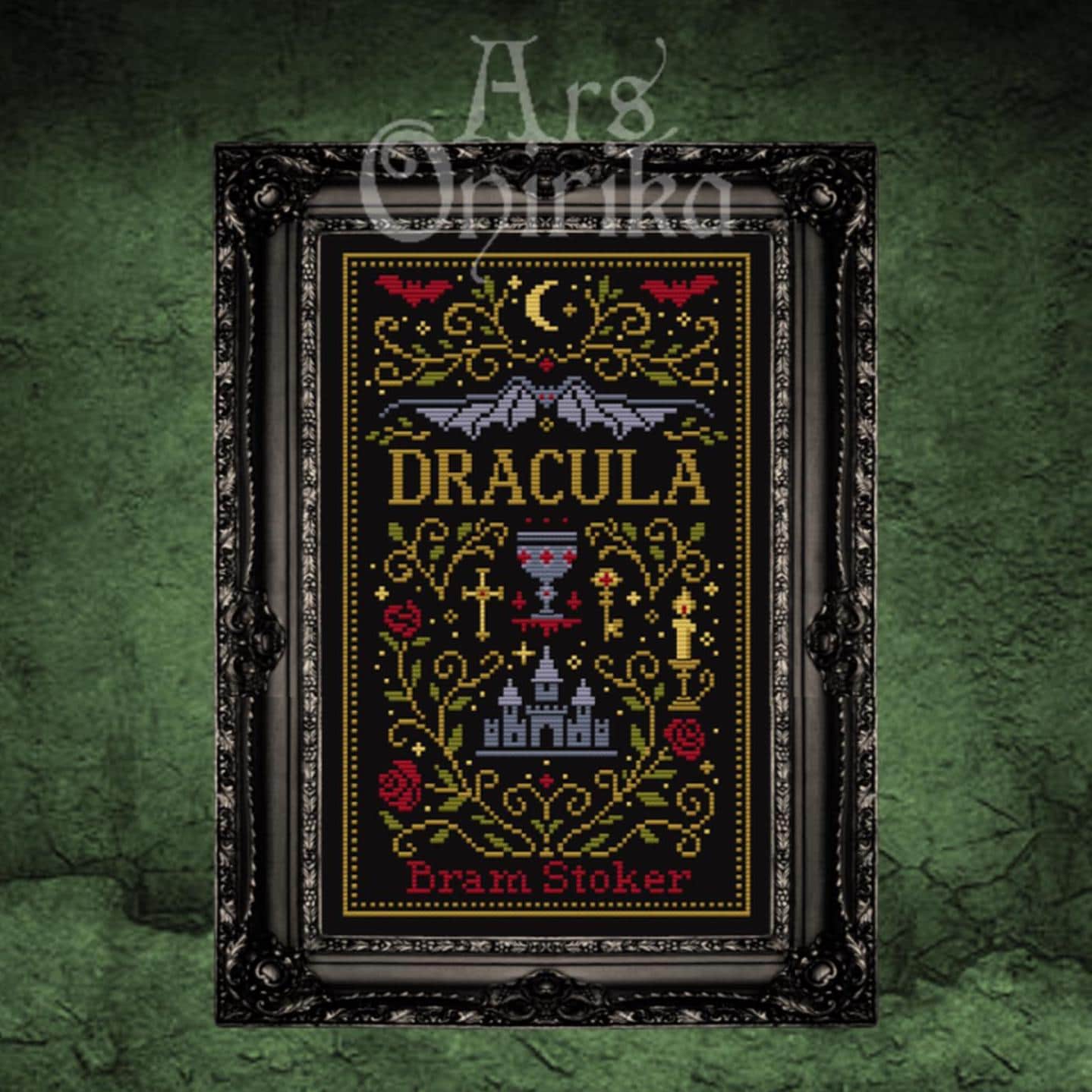 Dracula - Cross Stitch Pattern (PDF) – Bram Stoker - INTERMEDIATE LEVEL