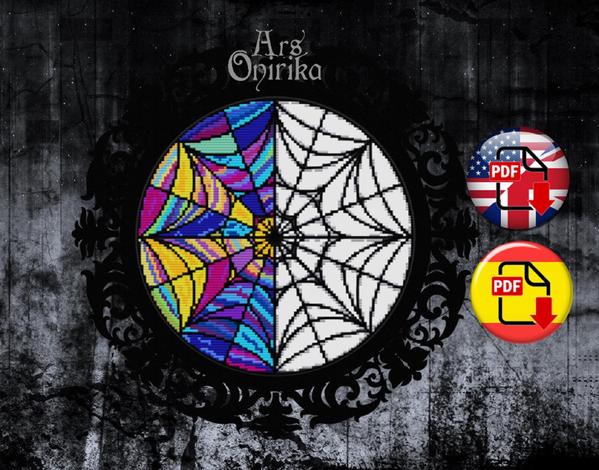 Gothic Stained Glass Wednesday Window Cross Stitch Pattern (PDF) - EASY LEVEL