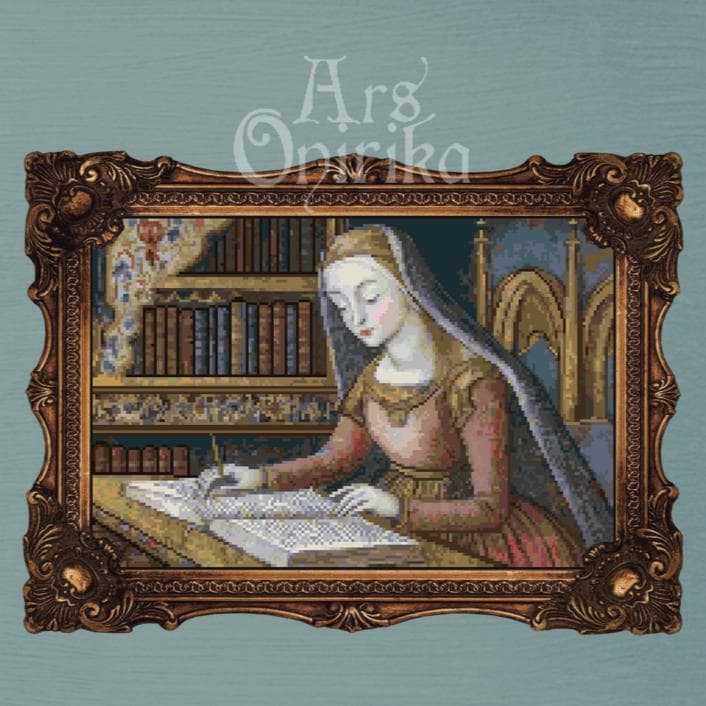 Christine de Pizan Cross Stitch Pattern - Medieval Art (PDF) - ADVANCED LEVEL