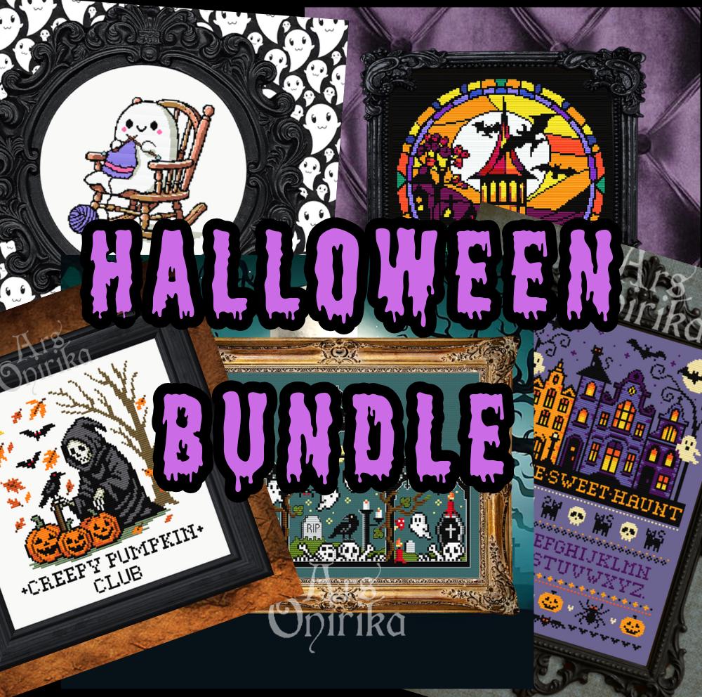 Halloween Cross Stitch Pattern BUNDLE – Gothic, Spooky Designs (PDF)