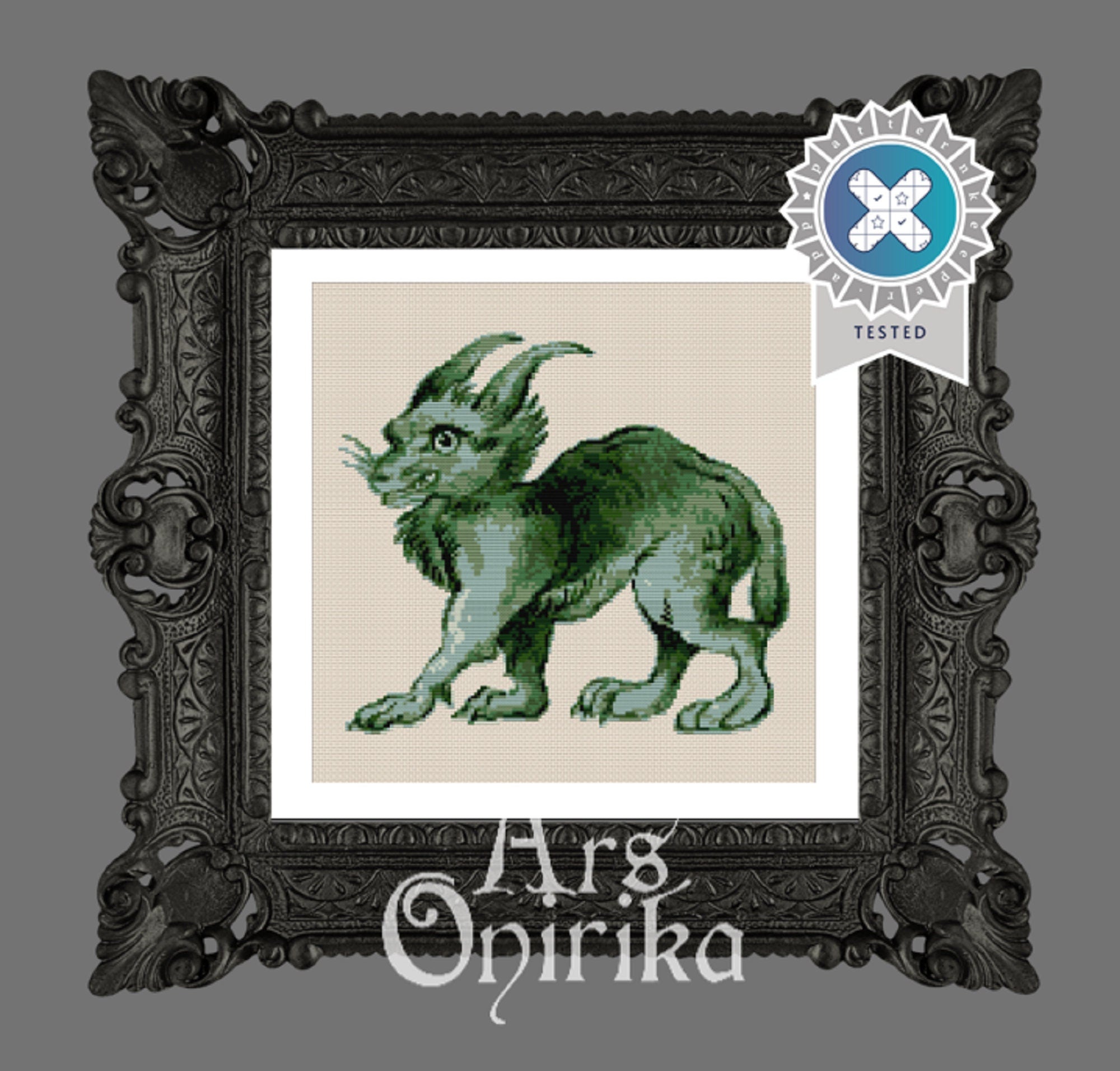 Medieval Lynx Cross Stitch Pattern (PDF) – Ancient Codex Design - INTERMEDIATE LEVEL