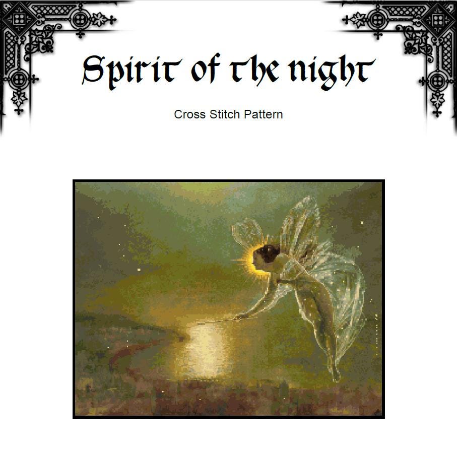 Magic Fairy - Spirit of the Night - Cross Stitch Pattern (PDF) - ADVANCED LEVEL